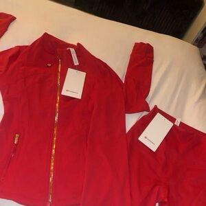 Lululemon Athletica Red Jacket and Pants Set